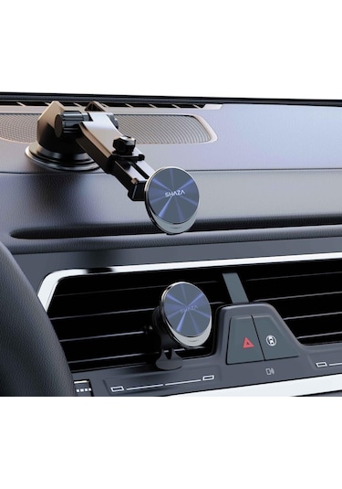 Shaza Sf5503 Magsafe Uyumlu 15w Kablosuz Şarj 2in1 Araç İçi Telefon Tutucu