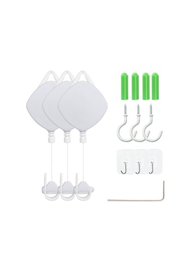 Htc Vive Pro/oculus Rift/oculus Quest Link/oculus Quest 2 Geri Çekilebilir Tavan Kasnağı Vr Kablo Yönetim Sistemi İçin Mftde 3 Adet - Beyaz Beyaz