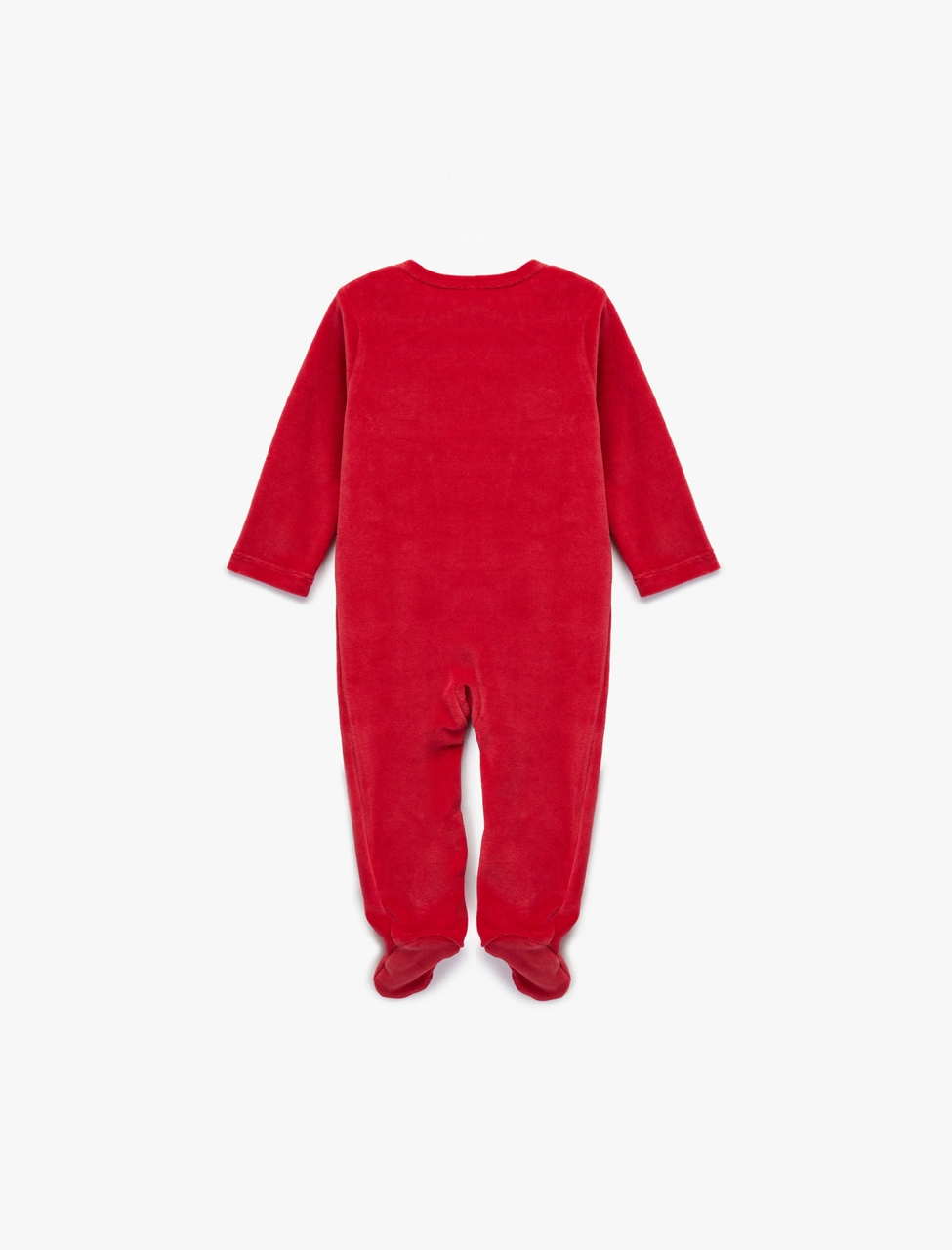 Koton Geyik Nakışlı Uzun Kollu Bisiklet Yaka Pamuklu Kadife Tulum Kırmızı 6wmb10037tk Kırmızı