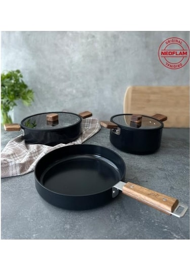 Neoflam 0128 D-neobn5s Bıen Alumınyum Dokum Tencere Setı 5 Prc Sıyah