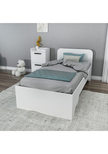Arnetti Luses 90x190cm Yatak Uyumlu Tek Kişilik Karyola Beyaz