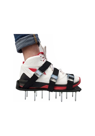 Bahçe Çim Bahçe Aletleri Çim Ripper Çivili Ayakkabılar 6 Metal Tokes Siyah