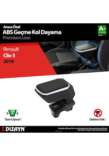 S-Dizayn Renault Clio 5 Kol Dayama Kolçak Geçmeli ABS Gri 2019 Üz