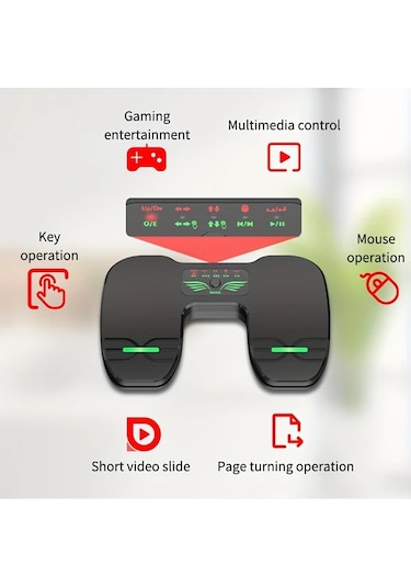 Fochsia Siyah Müzik Sayfa Çevirici Çift Pedallı Elektronik Kitap Çoklu Sistem Uyumlu Çalışma Modu