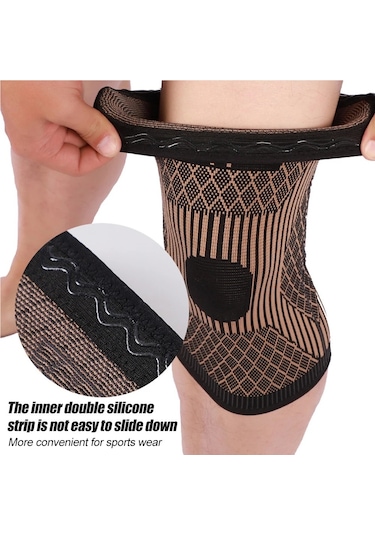 Jialan Spor Ve Artrit Ağrısı Ve Desteği İçin Bakır Dizlik - Spor Kahverengi