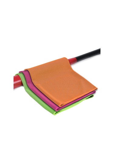 Xiyyadms 3 Adet Soğuk Hisli Spor Havlusu - Yeşil+turuncu+gül Rengi - 30x100cm - Hızlı Kuruyan, Teri Emici, Spor Ve Outdoor Kullanıma Uygun Çok Renkli