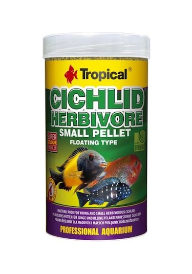 Tropical Cichlid Herbivore Small Pellet 250 ML/90G