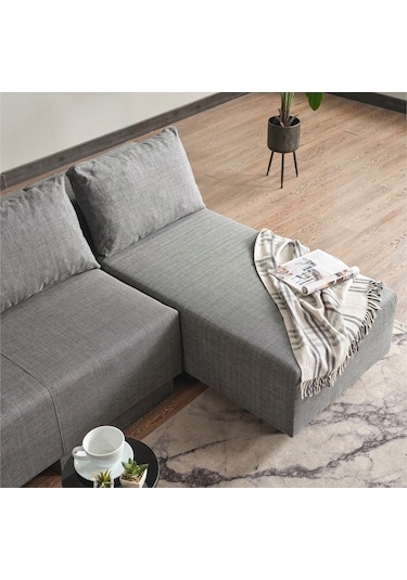 Kagu Corner Poly-m Köşe Takimi-Kanepe-Yatak-Dinlenme 4 Farkli Model Tek Modül Gri