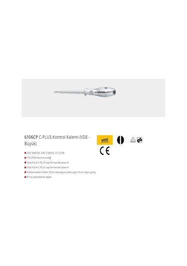 Ceta Form 6106Cp CPlus Kontrol Kalemi VdeBüyük 35 x 170 MM