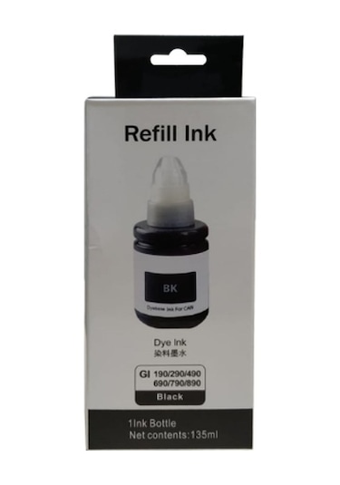 Uyumlu Mürekkeprefıll Ink Unıversal Gı-490/gı-890 Siyah 135ml