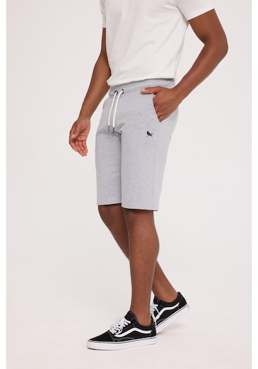 The Crow Tango Sweatshort Gri Melanj Polyester Pamuk Şort Gri Melanj