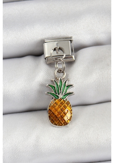 316l Çelik Sallantılı Ananas Model Gümüş Renk Nomination Charm Çok Renkli