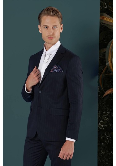 C 652 Slim Fit Lacivert Spor Ceket Lacivert