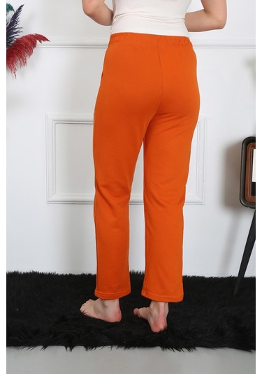 Akbeniz Kadın Pamuk Cepli 3 İplik Alt Eşofman Kremit 27510-kremit Kiremit