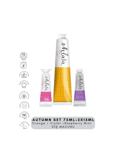 Ohlala Orange Mint 75 Ml + Violet Mint 15 Ml + Raspberry Mint 15 Ml Autumn Set Diş Macunu