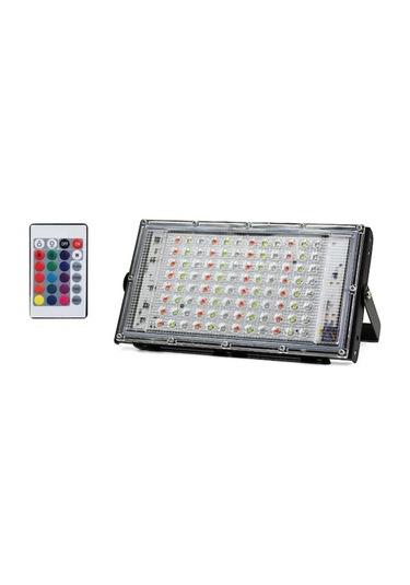 Suofeng Dış Mekan Rgb Led Projeksiyonu 100w Siyah Kasa - Uzaktan Kumandalı Renk Ayarlı Işık Kaynağı Renk
