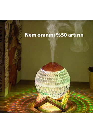 Sx-e346 Premium Küre Tasarımlı Oda Nemlendirici Led Ambiyans Işıklı Soğuk Buhar Difüzör