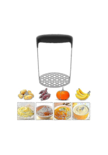 Ergonomik Saplı Patates Ezici - Mutfak İçin Paslanmaz Çelik Gıda Presi
