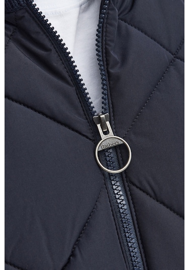 Barbour Newland Zip Through Knitted Jumper Kazak Ny91 Navy Lacivert