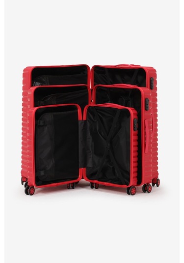 3'lü Set Silikon Kırılmaz Pp Unisex Kırmızı Valiz Pwvlz005 Kırmızı