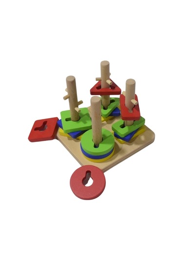 Eğitici Ahşap Şekilli Montessori Kare Geçmeli Bul Tak 21 Parça Oyunu Kokusuz, Sağlıklı, Boyası Çık