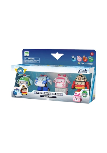 Polı Mrt-674 Robocar Poli Mini Transforming Kasabanın Kurtarma Araçları 4lü Set Standart