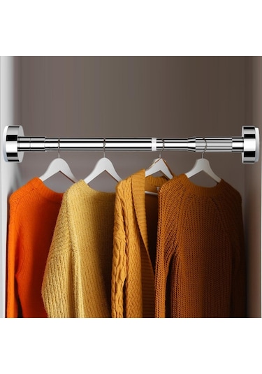 Homyl Ayarlanabilir Dolap Çubuk Balkon Yatak Odası Asılı 0,5-ila-0,8-m-gümüş Gümüş Diğer