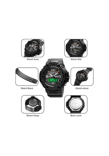 Skmeı Kuvars Dijital Elektronik Erkek Saati 3 Zaman Modu Tarih Hafta Çalar Saat Arka Aydınlatma 5atm Su Geçirmez Erkek Moda Spor Saatleri Bileklik Günlük Yaşam İş Erkekleri İçin Hediyeler Gri Kamuflaj Diğer