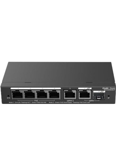 Ruıjıe 4port Rg-es206gs-p Gıgabıt 1-uplınk 1-sfp 54w Full Poe Cloud Yonetılebılır Desktop Swıtch