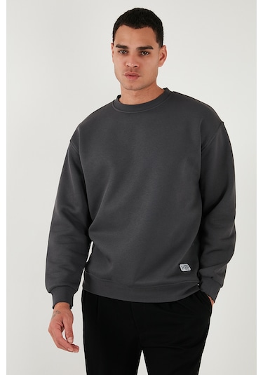 Buratti Regular Fit Bisiklet Yaka Şardonlu 2'Li Paket Erkek Sweat 5905255S2 Antrasit-Antrasit