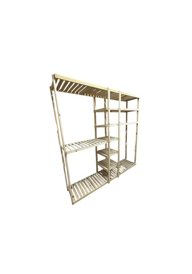 Doğal Ahşap Elbise Dolabı Ahşap