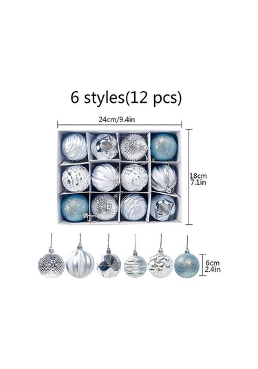 12 Adet Noel Süsleri Noel Topları Seti Noel Süsleri Noel Süsleri Seti 2,4 İnç / 6 Cm, Kırılmaz Noel Topları Dekorasyonu Noel T