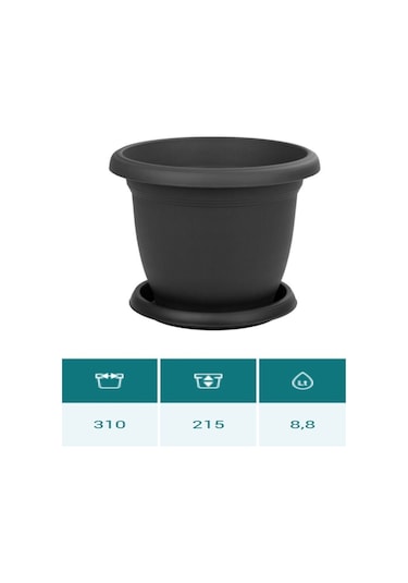 Ucuzzavm Villa Saksı 8.8 Litre Antrasit