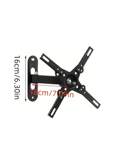 Topnotch Siyah 14-42 İnç Tv Ünitesi 180 Döner Masaüstü 55kg Taşırma Ev Ofis Siyah