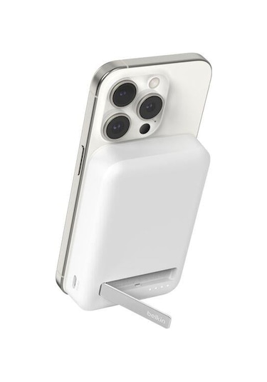 Belkin Bpd008btwt Boostcharge Qi2 15w 10k Magsafe Uyumlu Kablosuz Powerbank Beyaz siyah