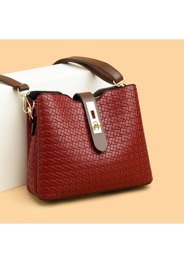 Yeni Şık, Modaya Uygun Omuz Çantası Büyük Kapasiteli Kadın Çantası Gündelik El Çantası Kova Çanta Kadın Kahve Rengi Ana Resim Rengi Diğer