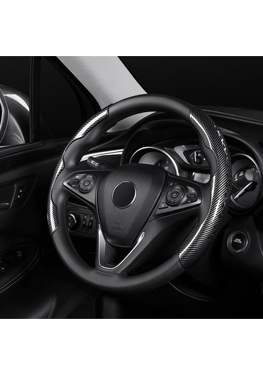 Novahub Kahverengi Karbon Fiber Abs Direksiyon Kılıfı - 38 Cm Evrensel Araba Direksiyon Takviye Kapağı Kahverengi