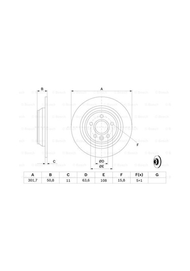 Ford Kuga 2.0Tdci 2008-2012 Bosch Arka Disk 2 Adet