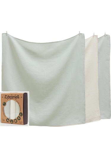 Caramell Basic Müslin Bebek Battaniye 75x75 CM 2152 Koyu Yeşil