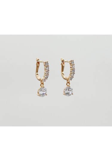 18k Rose Gold Plated Mimosa Drop Küpe Gold