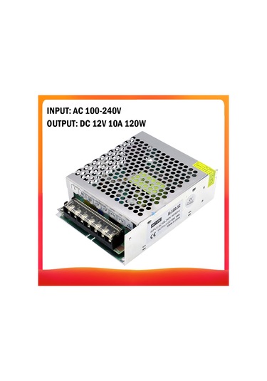 Xiyyadms 12v 10a 120w Ac/dc Güç Adaptörü - Led Şerit, Kamera, Bilgisayar İçin Kompakt Ve Hafif Diğer