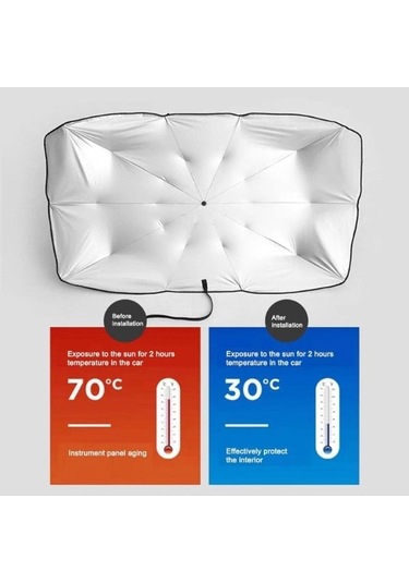 Araba Ön Cam Güneşlik Şemsiye Çok Renkli