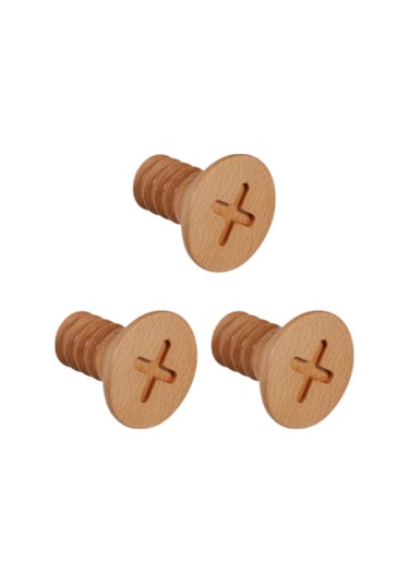 1/2/3/5 Akçaağaç Ahşap Kanca Vida Premium İskandinav Duvar Askısı Altıgen Tasarım 5,5x6 Cm 1 Set Diğer