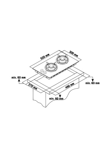 Simfer 3280 Domino Ankastre Cam Ocak 2g Emaye Izgara
