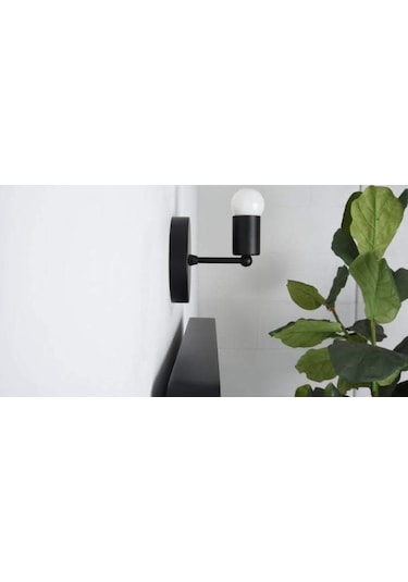 Rys Retro Metal Siyah Dekoratif Duvar Aplik Siyah