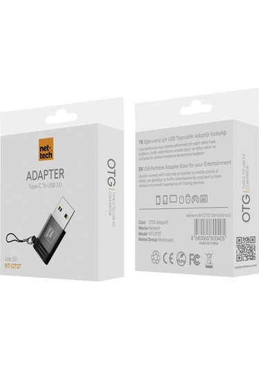 Nettech Nt-ot07 Type-c To Usb Dönüştürücü Siyah