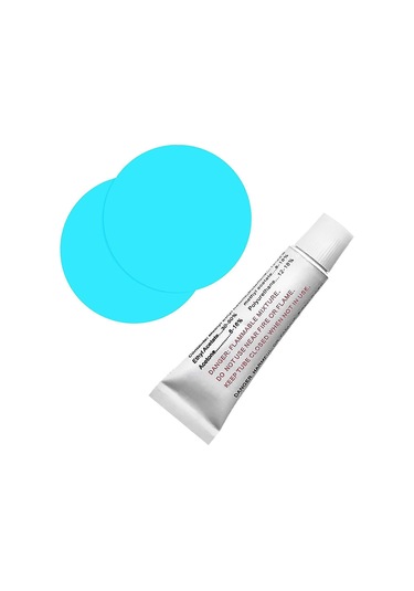 Ximistore9 Hava İle Dolu Yüzme Havuzu Tamir Seti: Mavi Tamir Plakaları 2 Adet Ve Yapıştırıcı - Gökyüzü Mavisi