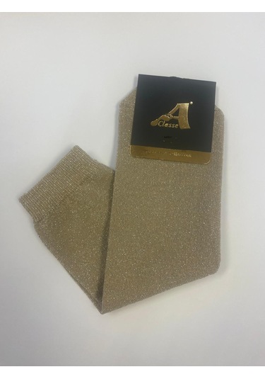 Simli Lycra Kadın Soket Çorap Pembe