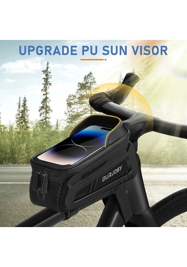 Willowhaven Black Qy626 Bisiklet Ön Çerçeve Çantası Dokunmatik Ekran Tpu Telefon Tutucu Haki