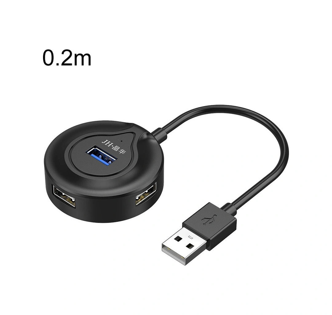 Sones Jınghua N62 Usb2.0 4 Portlu Ayırıcı Bir İla Dört Hub Uzatma Konnektörü, Model: 0,2 M Siyah
